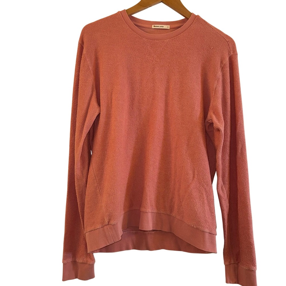 Marine Layer Coral Pink "Oh Hey" Graphic Terry Sweatshirt Women's Size S